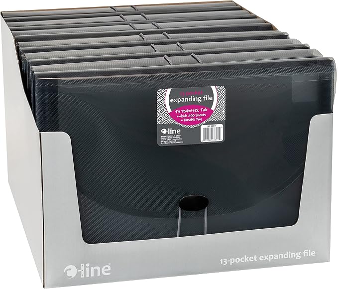 C-Line 13-Pocket Expanding File, Letter Size, 1 Expanding File, Smoke (48311)