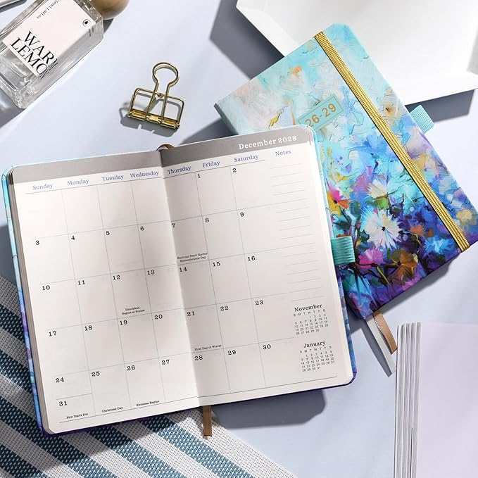 2026-2029 Pocket Planner/Calendar - 3 Year Monthly Planner 2026-2029, July 2026 - June 2029, 6.3" x 3.8", 60 Notes Pages, Inner Pocket, Pen Loop, Elastic Closure, Perfect Organizer for Purse