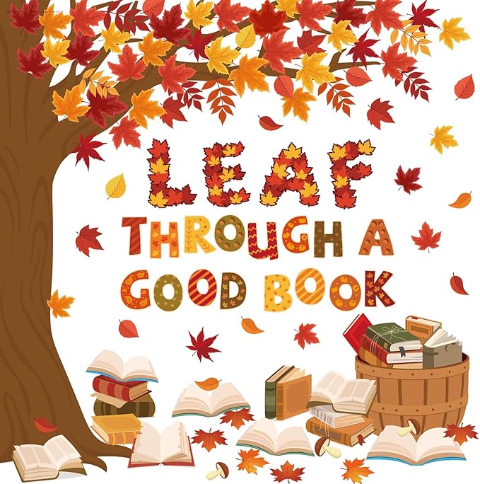 Pasimy Fall Bulletin Board Decorations Set Pumpkin Classroom Door Decor Autumn Maple Cutouts DIY Pumpkin Photo Crafts Thanksgiving Bulletin Board for Halloween Home Office Wall Supplies(Book)