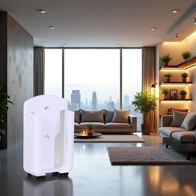 White Air Conditioning Controller Stand,Remote Control Holder Rack,Organizer Self Adhesive Media Storage Box,Case Free Stand,Applied to School,Office and Homes,Air Conditioner Parts and Accessories