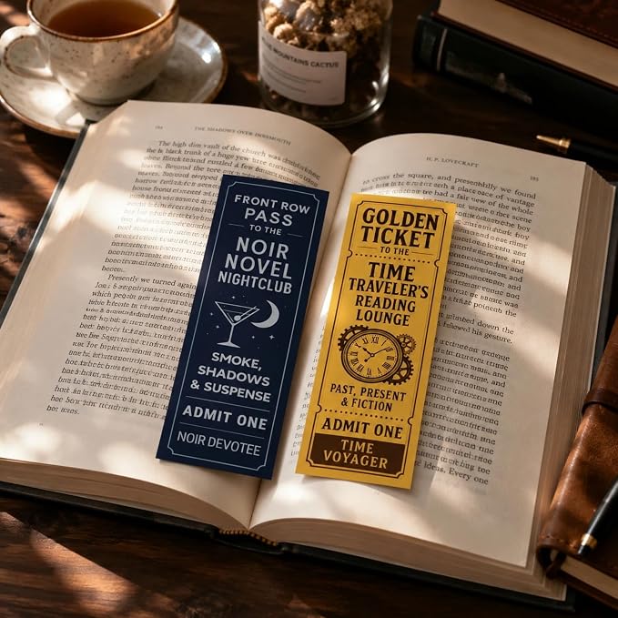 Vintage Bookmarks Bulk Gifts - 100 Pcs Book Club Ticket Paper Bookmark for Women Girls Students Fantasy Horror Page Marks School Reading Accessories Bookish Merch Gift for Birthday Graduation