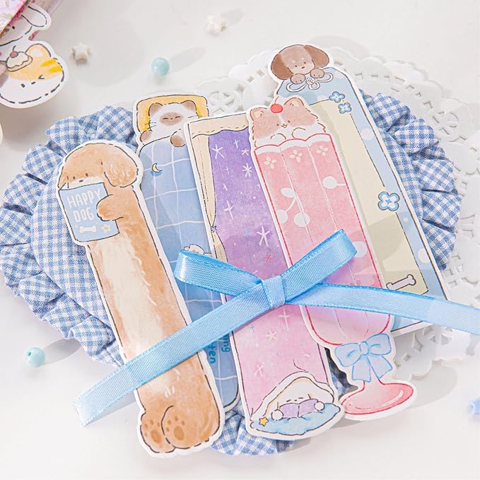 Cute Funny Animal Theme Colorful Bookmarks, 30 PCS (Cat & Dog Business)
