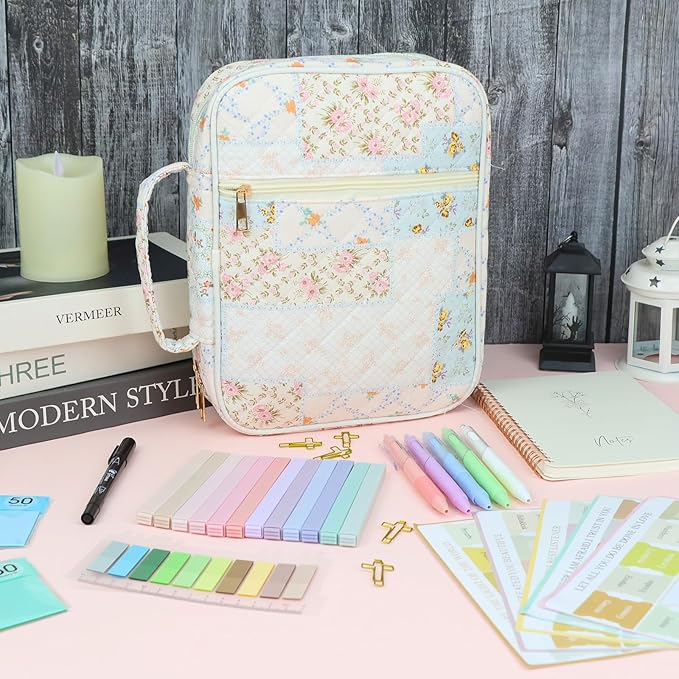 Bible Cover Case for Women Large Bible Cover Bag Bible Study Supplies Accessories Bible Journaling Kit for Girls Women