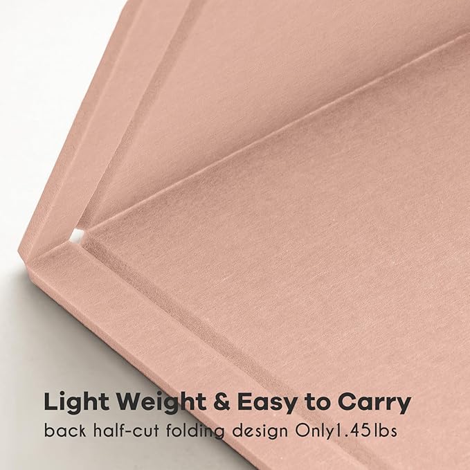 Lightomorrow Bulletin Board, 36 x 24 inches Felt Board - Decorative Pin Board, Cork Board Alternative for Wall, 3' x 2' Foldable Self-Adhesive Vision Board Prayer Board with 20 Pushpins - Mauvey Pink