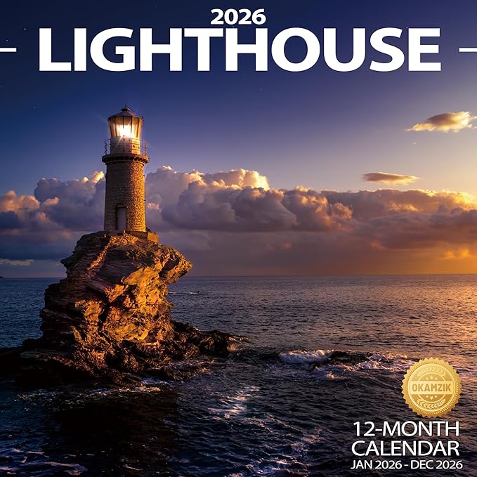 2026 Wall Calendar, Planner Calendar 2026 - Lighthouse Hangable Monthly Wall Calendar with Large Blocks for Organizing & Planning, Academic Schedule, Home, Office & family, Thick & Sturdy Paper (12"x24" Open)