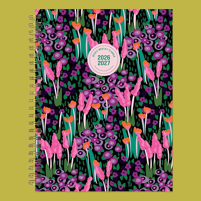 TF Publishing July 2026 - June 2027 Buds & Blooms Medium Weekly Monthly Planner - 12 Month Academic Planner 2026-2027 with Durable Cover, Thick Uncoated Paper and Planning Stickers - 6.5 x 8 in