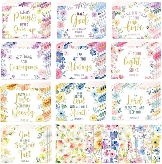Estune 30 Pcs Decorative File Folders Letter Size Colored Manilla File Folders with 1/3-cut Tabs 11.69 x 9.25 Inches Graphic Laurel Leaf Office Supplies Organizers(Religious)