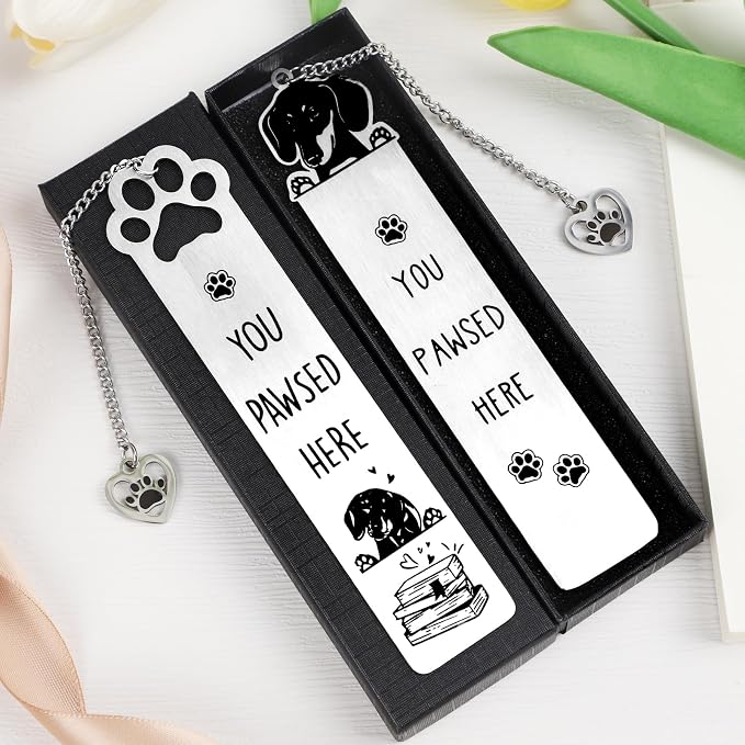 Dachshund Bookmark Funny Dog Gift - Shejdgart 2PCS Dachshund Gifts for Dachshund Lovers Unique Dog Mom Gifts for Dog Lovers Gifts for Women Dog Owners Birthday Galentines Valentines Gifts