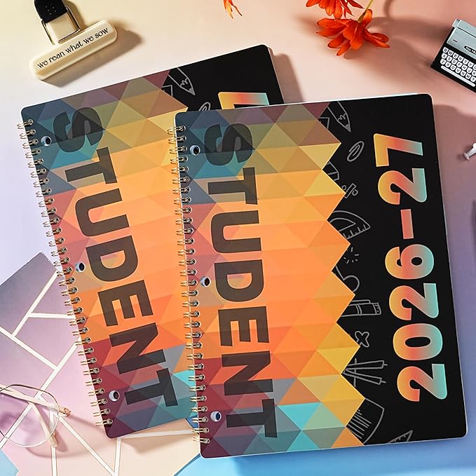 Student Planner 2026-2027 - from Jul 2026 - Jun 2027, 9’’ × 11’’, Academic Weekly Lesson Calendar with 12 Monthly Tabs, Twin-Wire Binding, Stickers, Perfect Organizer