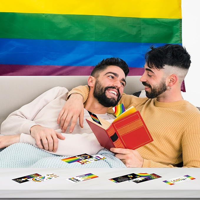 Haooryx Pride Day Rainbow Bookmarks - 246cs LGBTQ Pride Theme Bookmarks Love Equality Love is Love Rainbow Flag Heart Book Mark for Pride Day Gay Party Favors Supplies Decor Awareness Seminar Supplies