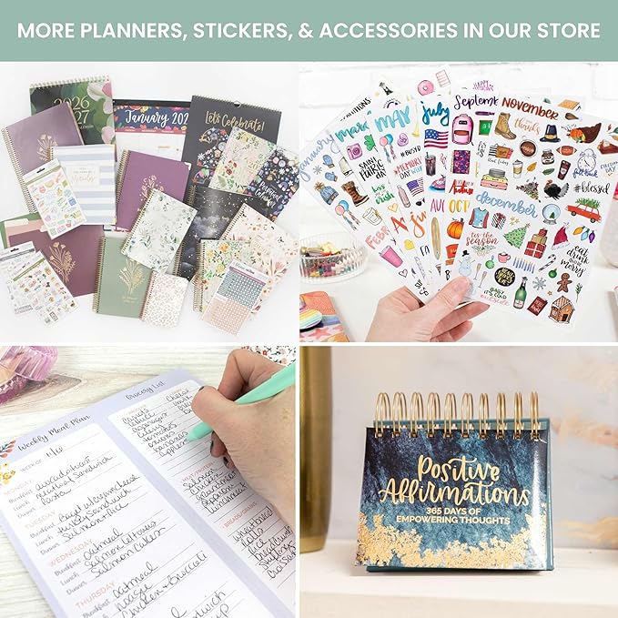 bloom daily planners HARDCOVER 2026 Planner (January to December) - 8.5” x 11” Weekly & Monthly Dated Agenda Organizer Book with Stickers & Tabs - Good Things Are Coming