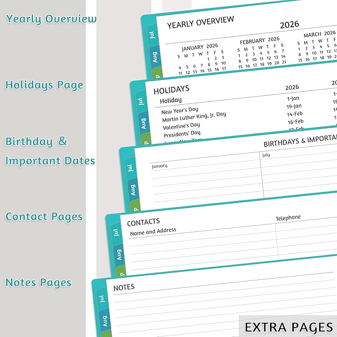 Appointment Book 2026-2027 - Appointment Planner with Weekly ＆ Monthly Spread, Jul 2026 - Jun 2027, 8.5’’ x 10.5’’, Large, 15 Minute Increments, 2026-2027 Daily Planner with Pockets, Tabs, thick paper