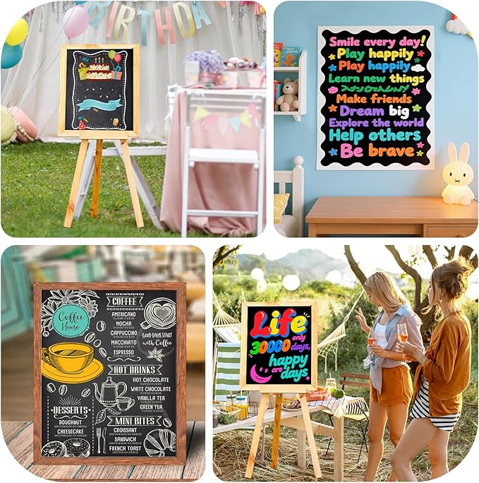 100 Pcs Black Poster Board Paper 14x18, ROOKEA Vision Boards Posterboard Bulk for School Projects Classroom Arts Craft Presentations Drawing Scrapbooking Blank Graphic Display