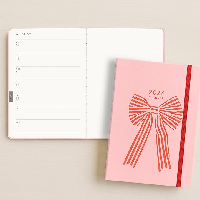 And Per Se 2026 Planner, 15 Months Hardcover Daily, Weekly & Monthly Planner, A5 size, 100GSM Thick Paper, Back Pocket, 5.7" x 8"(Bowknot Pattern)