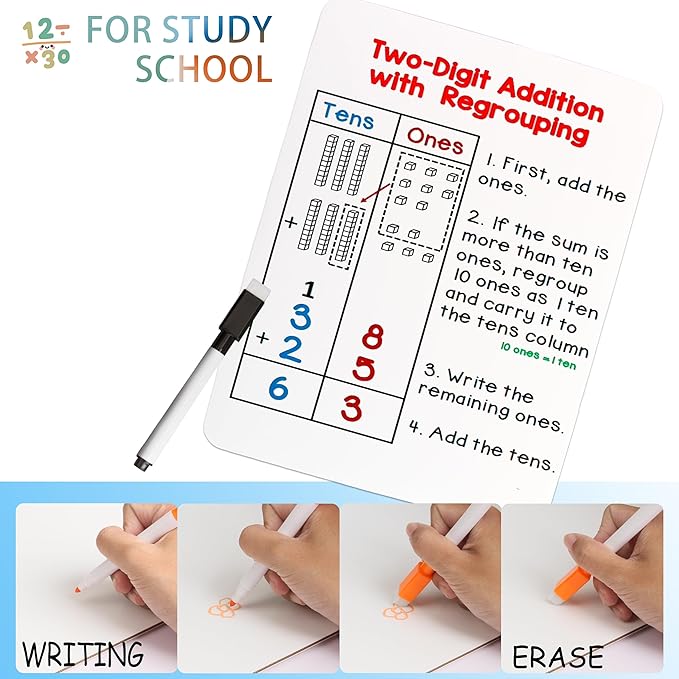 Dry Erase Whiteboard 4-Pack for Students and Educators, Class, Team Building, Game – Monthly, Weekly, and Daily Planners with 2 Markers