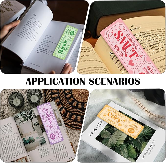 Dark Romance Skull Bookmark - 100 Pcs Funny Fantasy Bookmarks Reading Accessories for Book Lovers, Colorful Paper Ticket Gift for Women Kids Men Teacher Student