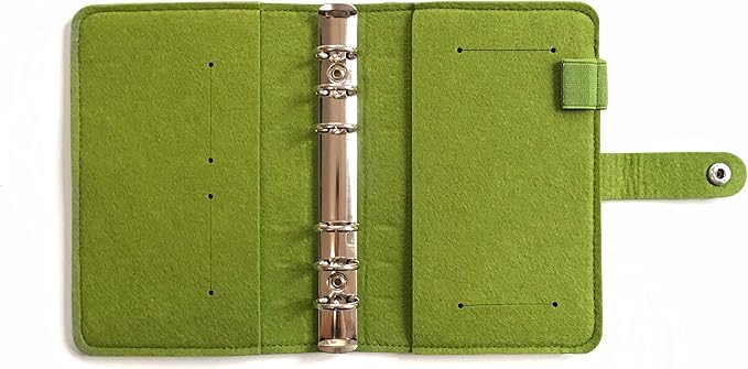 A5 Felt Binder with Pages & Binder Pocket Set Deep Olive Green
