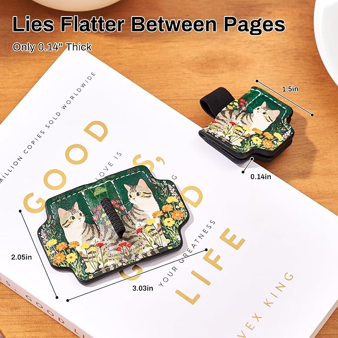 2 Pcs Cat Magnetic Bookmarks with Gift Box,Book Leather Markers for Women, Book Marks Cute Bookmarks for Women, Cute Magnetic Bookmarks for Women, Book Marks for Reading Women