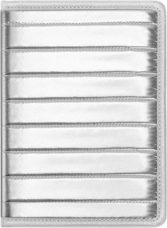 Classic Padfolio/Junior Portfolio Folder Case, Business A5 Binder Organizer Notepad for Men Women, 5 x 8 Writing Pad Included, Silver
