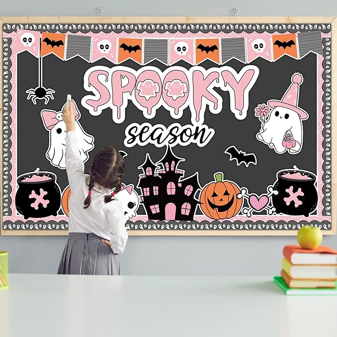 Halloween Ghost & Pumpkin Paper Cutouts - Spooky Season Decors for Classroom, Home & Party Wall