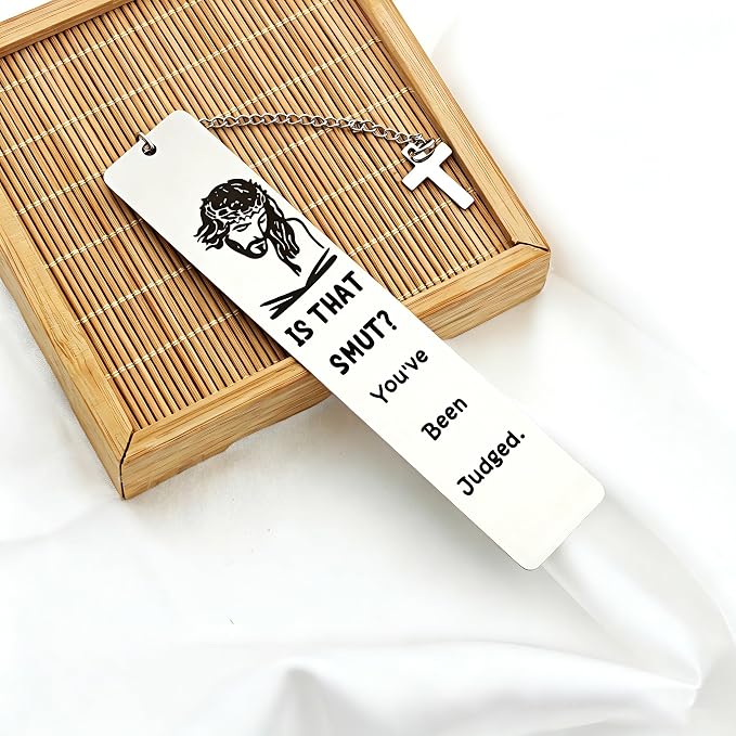 Metal Bookmark Funny Gifts Bookmarks for Women Men Reading Gifts Book Lovers Gift Box Birthday Christmas Easter Gift for Adults Teen Boys Girl (Bookmark Cross Pendant with Keychain)