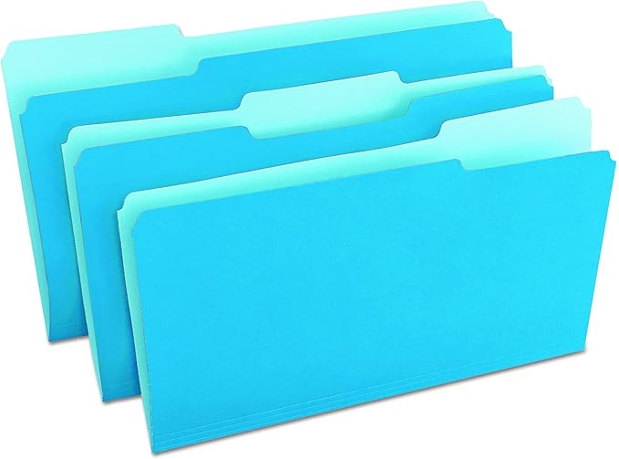 Universal One Bright Top Tab Classification Folder, Blue/Light Blue (10521)