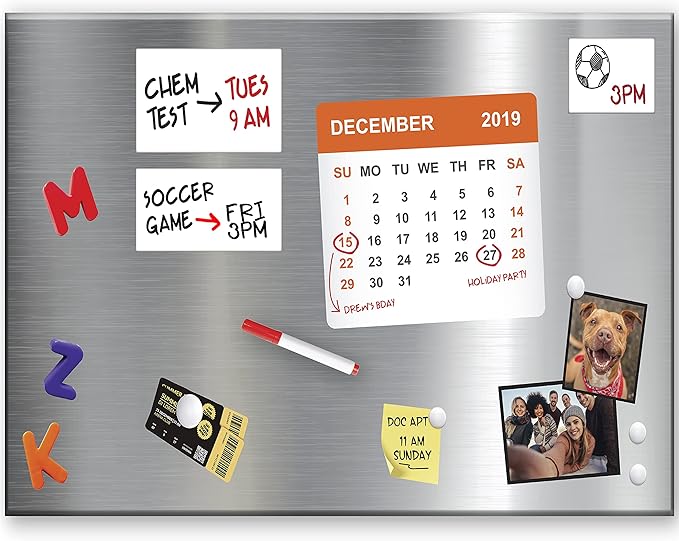 Essentially Yours Magnet and Message Board | Super Jumbo 30 x 40 x 0.7 Inch Magnet and Message Board | Mountable Steel Bulletin Board (Silver)