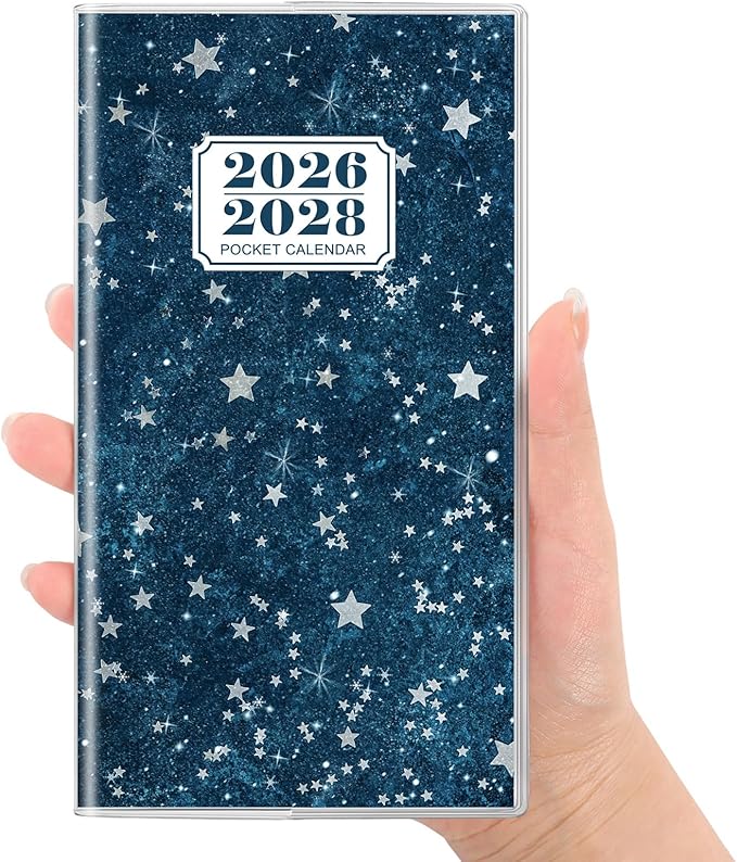 SKYDUE Pocket Calendar 2026-2028, Pocket Monthly Planner Jul 2026 - Dec 2028 for Purse, 6.7" X 3.8" 30-Month Small Planner, Academic Year Calendar, Compact Design with Plastic Sleeve