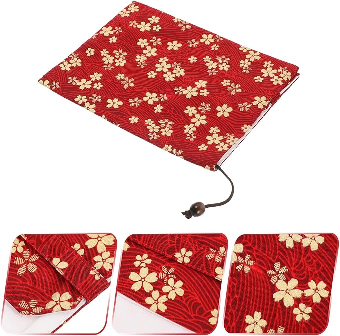 Tofficu Fabric Book Cover Sleeve 8.5X6.4 Inch Protective Softcover Book Cover for Paperbacks Notebooks Bibles with Stitched Flower Design