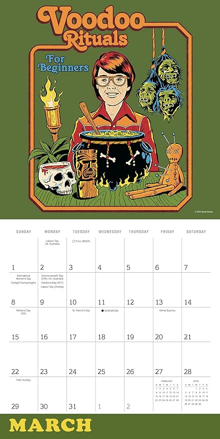 Twisted Nostalgia 2026 Wall Calendar, 12-Month Humor Calendar with Darkly Funny Life Lessons, 12" x 12", Monthly Planner with Large Grids for Home or Office