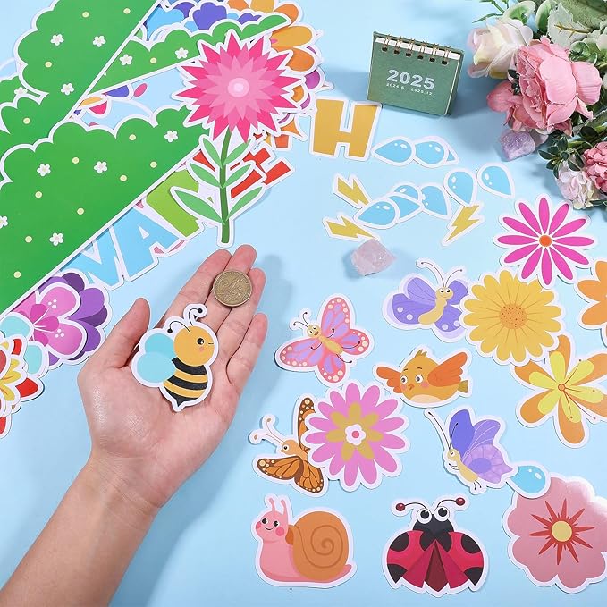 GLOBLELAND Bulletin Board Decorations Set You are Worth More Than Gold Flower Cutouts Ppaer Decor Bulletin Boards Paper Butterfly Crafts for Wall Decor