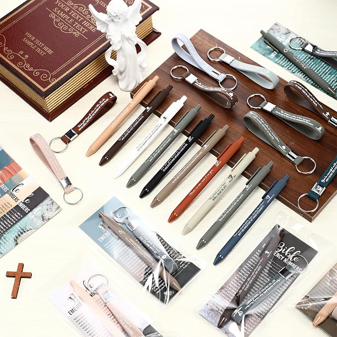 75 Pcs/25 Set Fathers Day Christian Gifts Bulk Bible Verse Pens, Scripture Keychains & Bookmarks, Graduation 2026, Appreciation, Church Party Favors Gifts for Men Women, Pastor, Teacher (English)