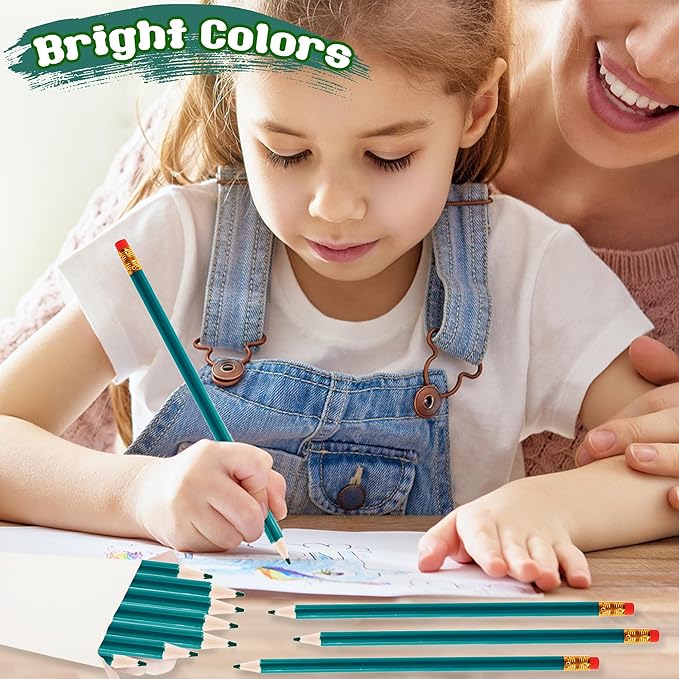96 Pcs Colored Pencils with Eraser Pre Sharpened Pencils Erasable Wood Checking Pens #2 HB Correcting Pens for School Office Supplies Grade Map Check Test Drawing Editing (Red, Green, Blue, Purple)