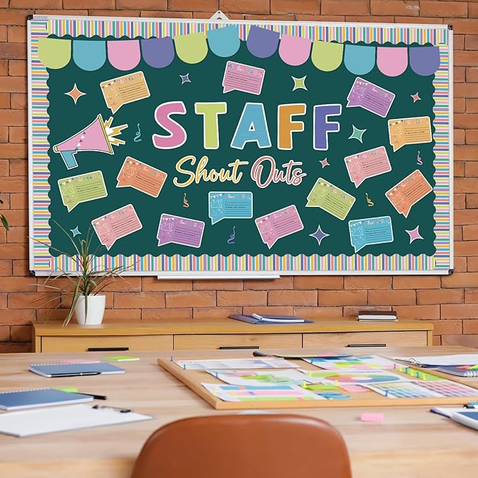 Staff Shout Out Bulletin Board Decorations Staff Shout Outs Bulletin Board Set Appreciation and Recognition DIY Craft Cutouts for School Classroom Office Employee Appreciation Wall Door Decor Supplies