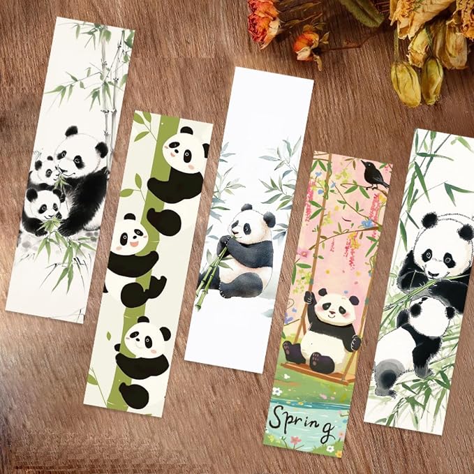 30 Pcs Panda Bookmarks for Kids Animal Theme Bookmark Cute Panda Bookmark for School Office Students Teens Book Reading Lovers Classroom Favors