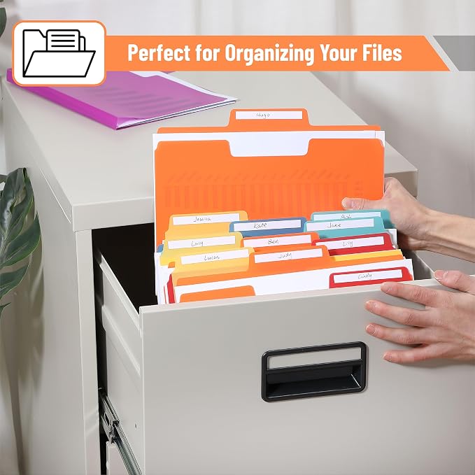 Mr. Pen- File Folders, 1/3 Cut Tab, 6 Pack, Assorted Colors, Letter Size, Colored File Folders, Letter File Folders, Color Folders, Office File Folders, Office Supplies File Folders, File Folder
