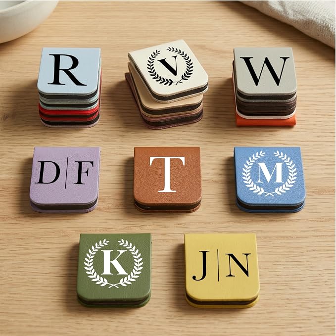 Personalized Magnetic Leather Bookmark, Custom Initial Bookmark, Monogram Bookmark for Book Lovers, Teacher Gift, Reader Gift, Name Bookmark