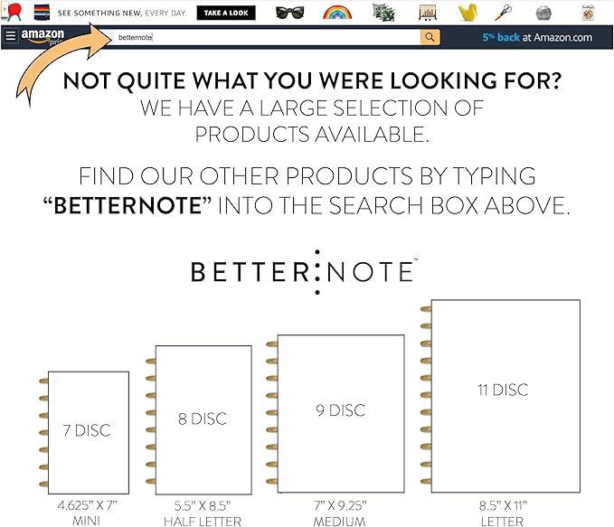 BetterNote This Week Refill Pages for Disc Notebooks, Fits Big Happy Planner, Levenger Circa, Staples Arc, Talia (Classic- 6 months, 7-Disc, 4.6”x7”)