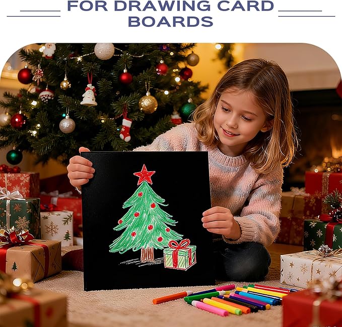 Golden State Art 25 Pack 8x10 Foam Boards 3/16Inch Thickness Black Foam Poster Boards for Presentation Signage Sheet for School Crafts Office Art Projects