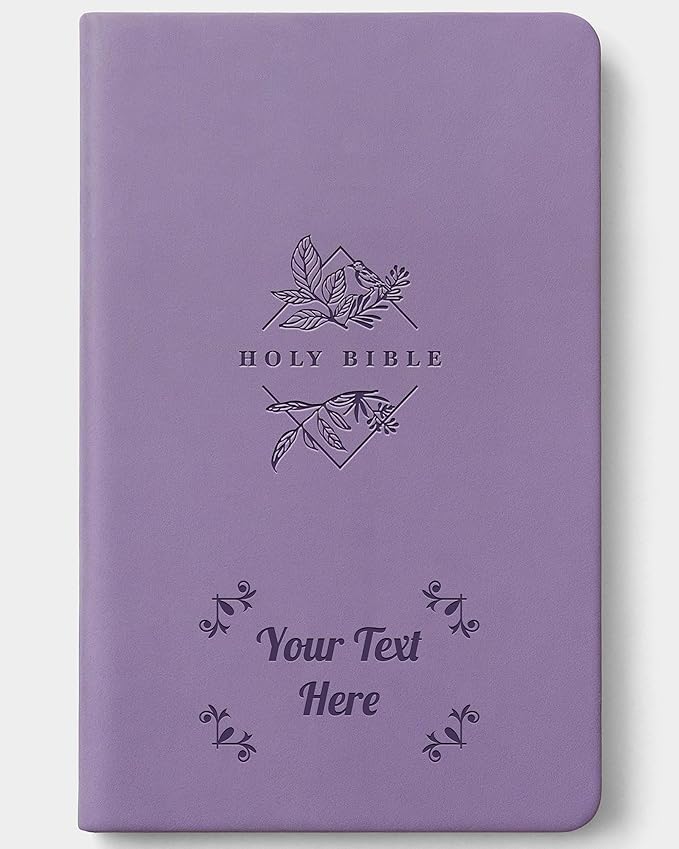 Personalized NLT Bible with Engraved Name, Lavender Large Print Premium Value Thinline, Faux Leather, New Living Translation