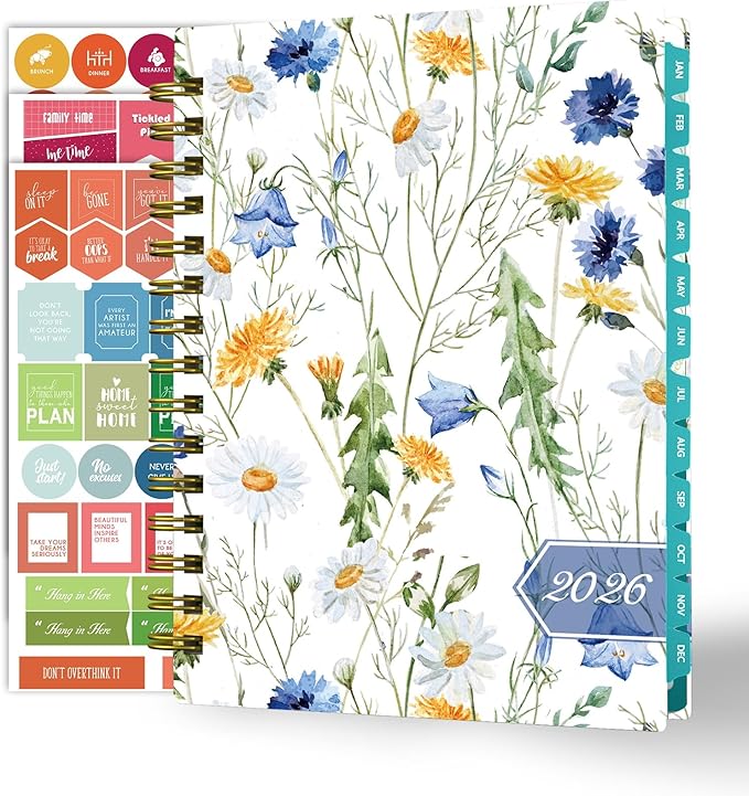 Ymumuda 2026 Planner, Daily Weekly Monthly Planner, 2026 Calendar Planner (Jan 2026 - Dec 2026), 8.4" x 6.3", Teacher School Student Work Agenda with Tabs, Ideal for School Office Supplies