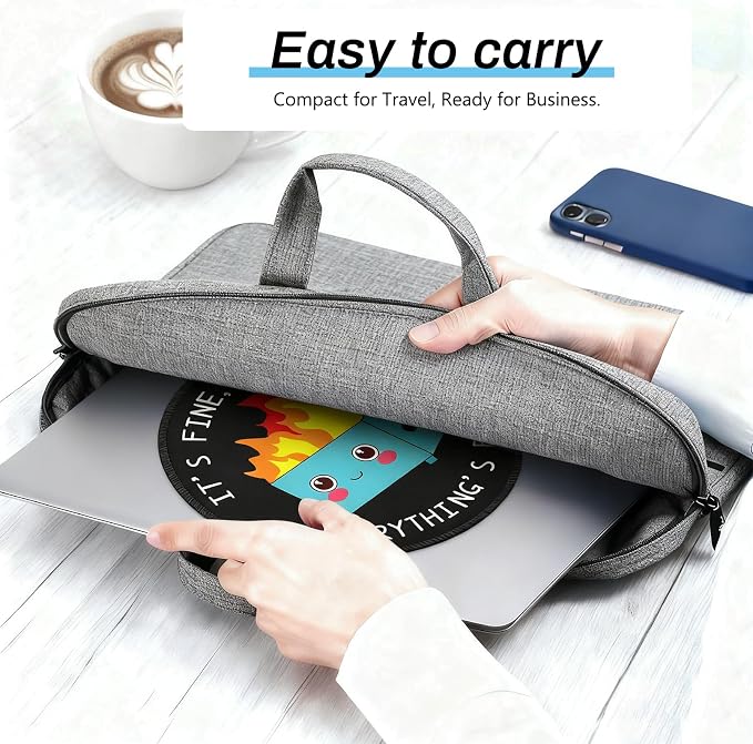 Dumpster on Fire Round Mouse Pad 8.6 x 8.6 Inch, Cute Funny Mousepad for Laptop Gaming, Stitched Edge Non-Slip Rubber Base, Home Office Decor Desk Accessories, It's Fine I`m Fine Everything is Fine