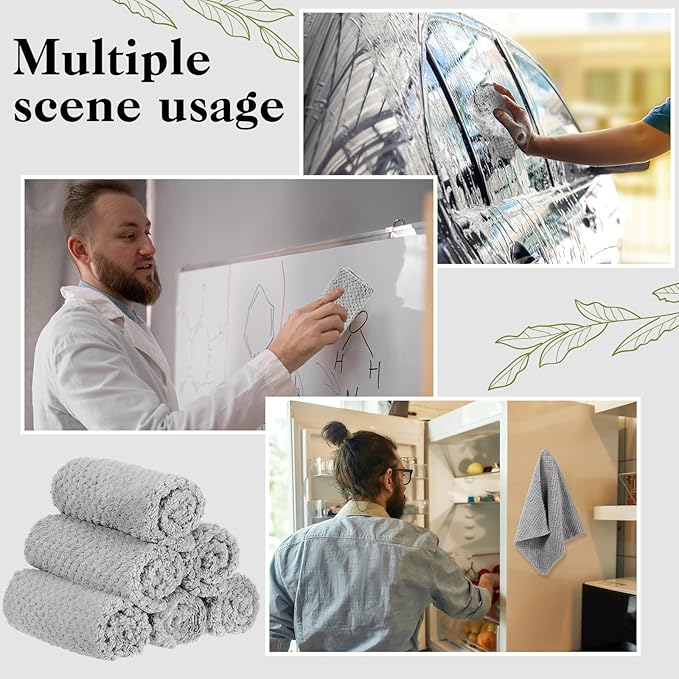 Fanfanwin 8 Pcs 10" x 10" Magnetic Cleaning Cloth Dry Erasers for White Boards Extra Strong Magnetism Microfiber Eraser for Blackboards Classroom Home Reusable Washable(Pineapple Grid Cloth)