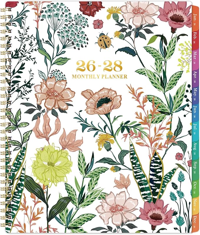 2026-2028 Monthly Planner/Calendar - 3 Year Monthly Planner 2026-2028, Jan. 2026 - Dec. 2028, 9" × 11" Calendar Planner 36-Month with Tabs, Twin-Wire Binding, Two-Side Pocket, Celebrity Quotes ＆ Notes