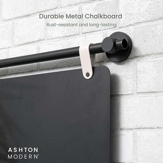 Metal Magnetic Chalkboard for Wall - 17 x 31.5 Inch Large Chalk Board Sign Board for Wall, Magnet Board, Blackboard Food Truck Menu Board for Kitchen, Outdoor or Indoor Hanging Signs