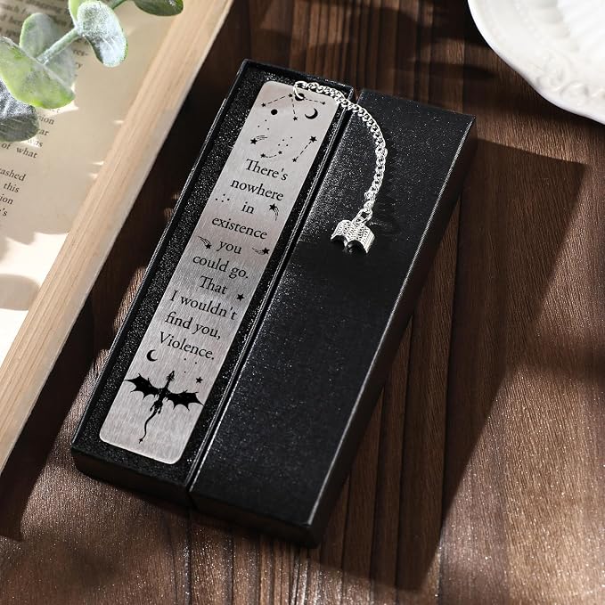 Cool Fourth Wing Bookmark - Gift for Fantasy Novel Lovers Dragon Bookmarks Gifts for Book Lovers Novel Fans Bookworm Teacher Page Markers for Men Books Accessories Students Birthday Gifts