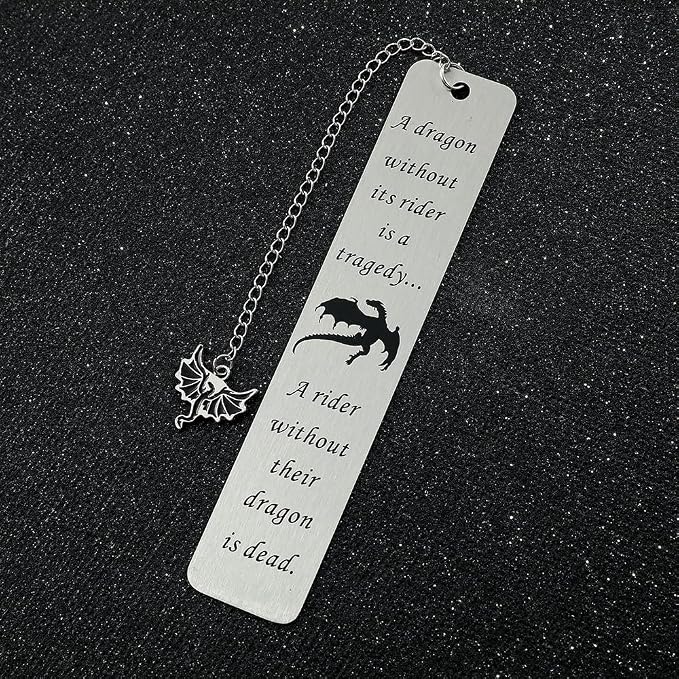 Dragon Metal Bookmarks Set, Fourth Wing Stainless Steel Bookmark with Charm, Book Mark for Reading Women and Men, Book Accessories for Book Lover (Style 2)
