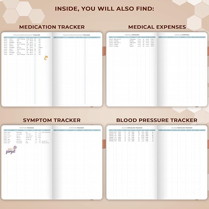 Clever Fox Large Medical Planner 12-Month – Medical Notebook, Health Diary, Wellness Journal to Track Health – 12 Months, 7x10.5″ (Rose Gold)