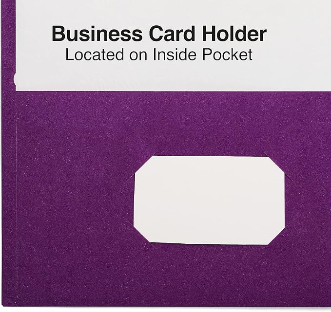 Staples School Grade 2‑Pocket Folders, Purple, Letter‑Size Durable Paper File Folders for Classroom & Office Organization, 25/Box