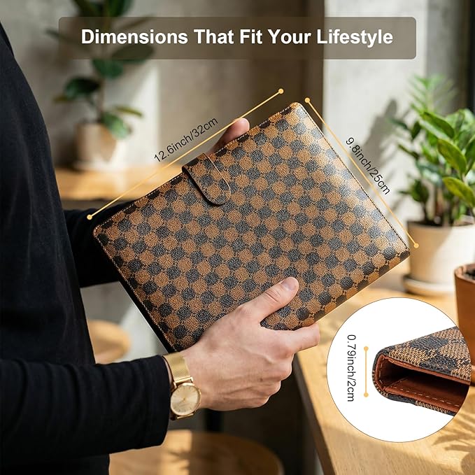 Professional Padfolio Portfolio Binder, Leather Business Portfolio Organizer for Men & Women, Includes File Pockets, Card Holders, Pen Loop & Resume Holder for Interviews